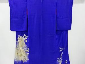 アンティーク　紋錦紗　牡丹鈴蘭模様一つ紋着物